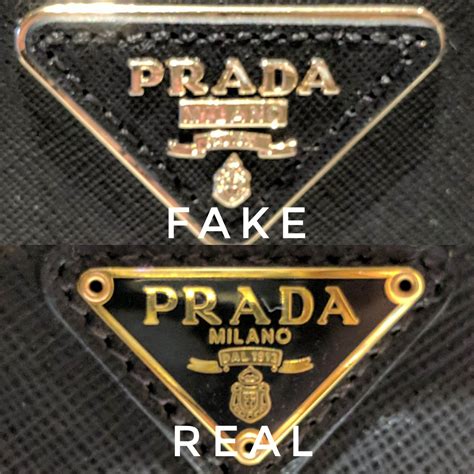 how to tell real prada from fake|authentic prada logo.